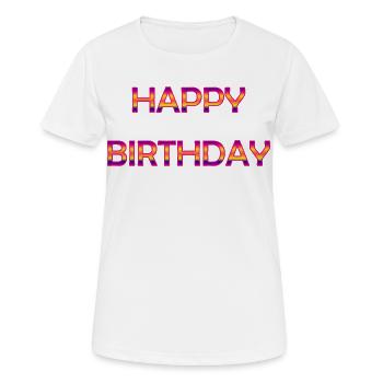 JAHRESTAG. ALLES GUTE ZUM GEBURTSTAG. ALLES GUTE ZUM GEBURTSTAG. - Frauen T-Shirt atmungsaktiv - Weiß - Vorne - AI Model Female 172 dark (172cm)