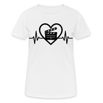 Kino Herz Filmklappe - Frauen T-Shirt atmungsaktiv - Weiß - Vorne - AI Model Female 172 dark (172cm)