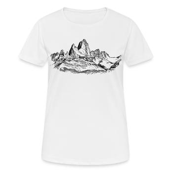 Fitz Roy Silhouette | Patagonia Summit Design | - Women's Breathable T-Shirt - white - Front - AI Model Female 172 dark (172cm)