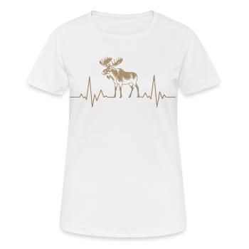 Mosses Heartbeat Silhouette - Women's Breathable T-Shirt - white - Front - AI Model Female 172 dark (172cm)