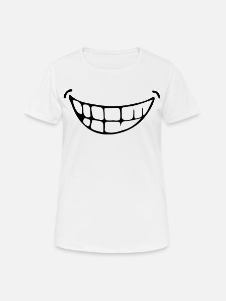 Grinsen - Frauen T-Shirt atmungsaktiv - Weiß