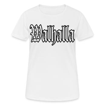 walhalla odin thor viking viking autocollant chemise - T-shirt respirant Femme - blanc - Devant - AI Model Female 172 dark (172cm)