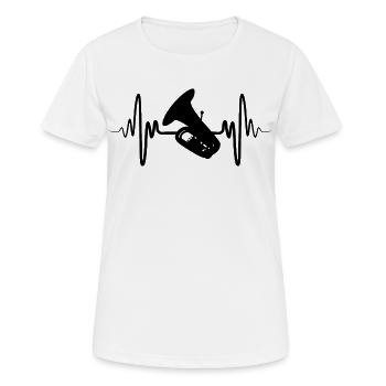 Battement de cœur du tuba - T-shirt respirant Femme - blanc - Devant - AI Model Female 172 dark (172cm)