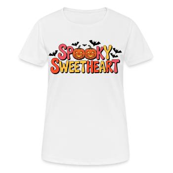 Spooky Sweetheart Pumpkin Halloween - Women's Breathable T-Shirt - white - Front - AI Model Female 172 dark (172cm)