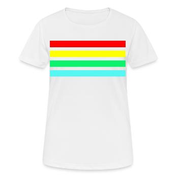 Retro Neonfarbige arc Streifenkomposition - Frauen T-Shirt atmungsaktiv - Weiß - Vorne - AI Model Female 172 dark (172cm)