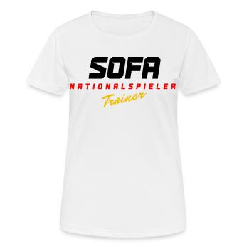 Sofa Nationalspieler - Frauen T-Shirt atmungsaktiv - Weiß - Vorne - AI Model Female 172 dark (172cm)