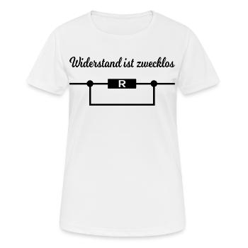 Widerstand ist zwecklos. - Frauen T-Shirt atmungsaktiv - Weiß - Vorne - AI Model Female 172 dark (172cm)