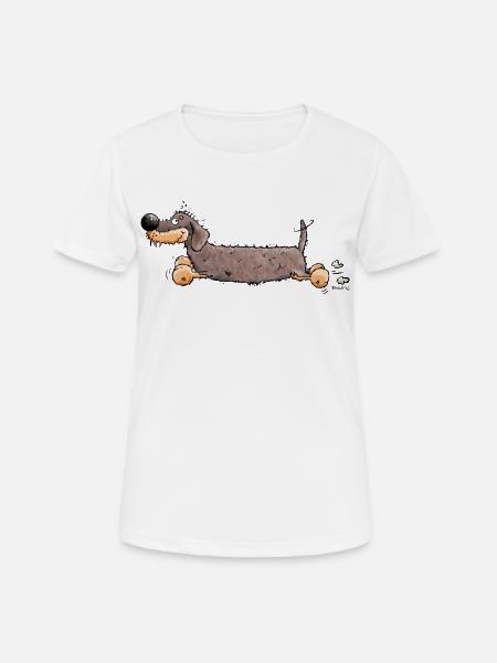 Flotter Dackel - Frauen T-Shirt atmungsaktiv - Weiß