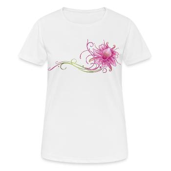 Colorful orchid with filigree ornament - Women's Breathable T-Shirt - white - Front - AI Model Female 172 dark (172cm)