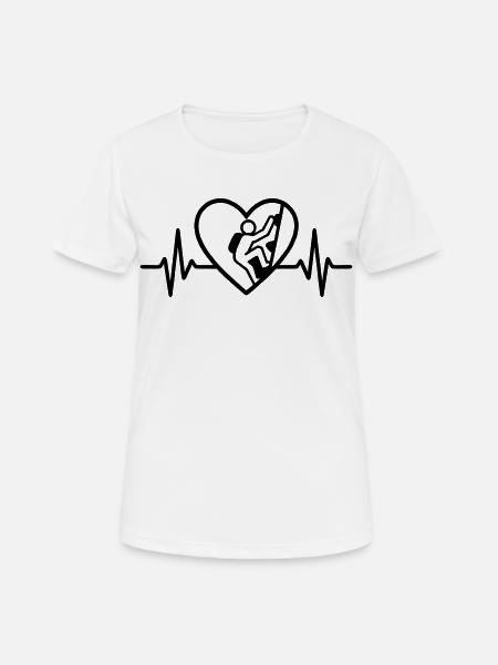 Heart climbing – passion for mountain sports - Women's Breathable T-Shirt - white