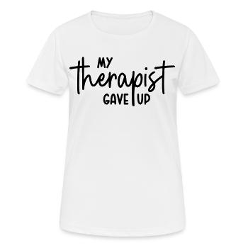 Mon thérapeute a abandonné - T-shirt respirant Femme - blanc - Devant - AI Model Female 172 dark (172cm)