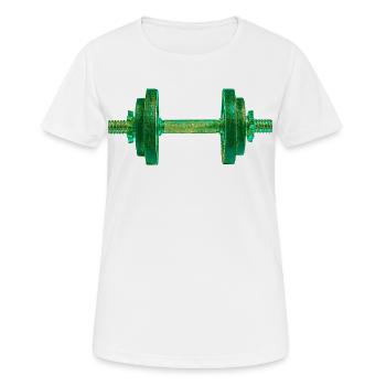 Dumbbell Retro Bodybuilder Design for Gym - Women's Breathable T-Shirt - white - Front - AI Model Female 172 dark (172cm)