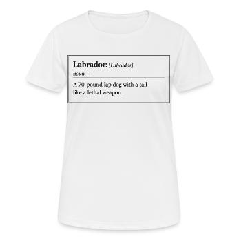 Labrador Definition Funny Encyclopedia Design - Women's Breathable T-Shirt - white - Front - AI Model Female 172 dark (172cm)