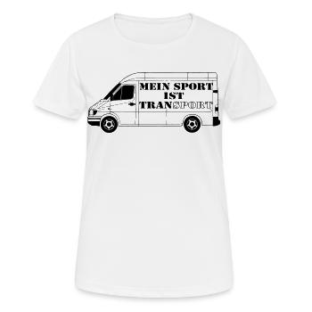 Transporter Fahrer ,LKW Fun Transport Sport (25) - Frauen T-Shirt atmungsaktiv - Weiß - Vorne - AI Model Female 172 dark (172cm)
