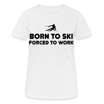 Né à ski T-Shirts - T-shirt respirant Femme - blanc - Devant - AI Model Female 172 dark (172cm)