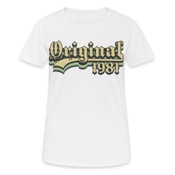 Born in 1981 - Women's Breathable T-Shirt - white - Front - AI Model Female 172 dark (172cm)