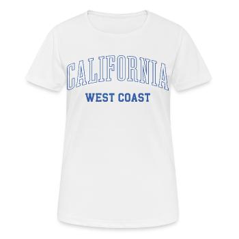 T-shirt typographique de la côte ouest de la Californie - T-shirt respirant Femme - blanc - Devant - AI Model Female 172 dark (172cm)
