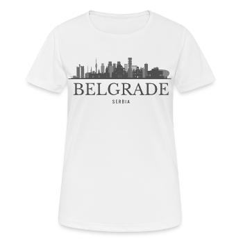 Belgrade, Serbie, silhouette de Belgrade - T-shirt respirant Femme - blanc - Devant - AI Model Female 172 dark (172cm)