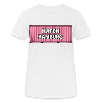 Hafen Hamburg Pink Container - Frauen T-Shirt atmungsaktiv - Weiß - Vorne - AI Model Female 172 dark (172cm)
