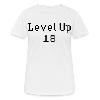 Level Up - 18th Birthday - Women's Breathable T-Shirt - white - Front - AI Model Female 172 dark (172cm)