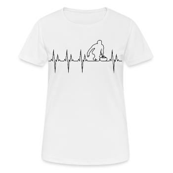 Curling électrocardiogramme ECG - T-shirt respirant Femme - blanc - Devant - AI Model Female 172 dark (172cm)