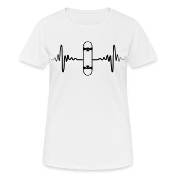 Skateboard Pulsschlag - Frauen T-Shirt atmungsaktiv - Weiß - Vorne - AI Model Female 172 dark (172cm)