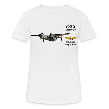 C-2A Greyhound - T-shirt respirant Femme - blanc - Devant - AI Model Female 172 dark (172cm)