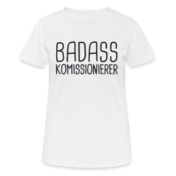 Commissaire Badass - T-shirt respirant Femme - blanc - Devant - AI Model Female 172 dark (172cm)
