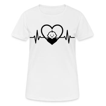 Coeur Bébé Drôle Grossesse - T-shirt respirant Femme - blanc - Devant - AI Model Female 172 dark (172cm)
