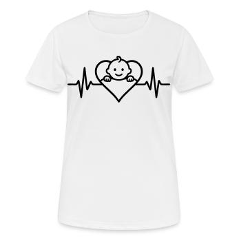Coeur Bébé Grossesse - T-shirt respirant Femme - blanc - Devant - AI Model Female 172 dark (172cm)
