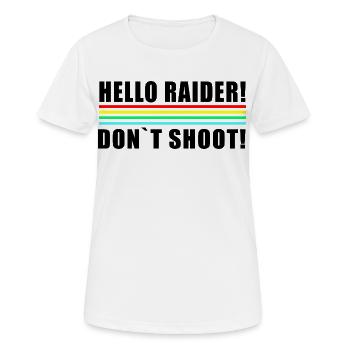 Hello Raider Neon Stripes in Retro Colors don't shot - Women's Breathable T-Shirt - white - Front - AI Model Female 172 dark (172cm)