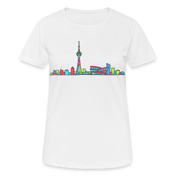 Stuttgart City Skyline TV Tower Modern Line Art - Women's Breathable T-Shirt - white - Front - AI Model Female 172 dark (172cm)
