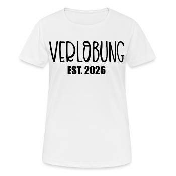 Hochzeit Verlobung 2026 - Frauen T-Shirt atmungsaktiv - Weiß - Vorne - AI Model Female 172 dark (172cm)