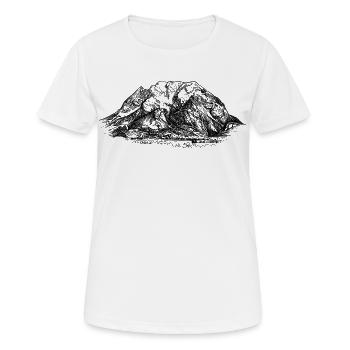 Grimming Berg Silhouette Ennstal | Alpin Klassiker - Frauen T-Shirt atmungsaktiv - Weiß - Vorne - AI Model Female 172 dark (172cm)