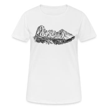 Groupe Sassolungo Dolomites Silhouette Alpes - T-shirt respirant Femme - blanc - Devant - AI Model Female 172 dark (172cm)