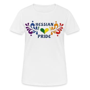 Hessian Pride Herzblüte Muster - Frauen T-Shirt atmungsaktiv - Weiß - Vorne - AI Model Female 172 dark (172cm)