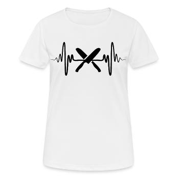 Couteau de chef Ligne Coeur - T-shirt respirant Femme - blanc - Devant - AI Model Female 172 dark (172cm)
