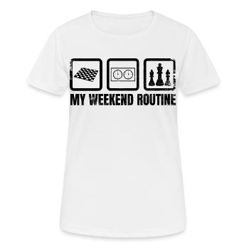 Ma routine du week-end - T-shirt respirant Femme - blanc - Devant - AI Model Female 172 dark (172cm)