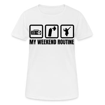 Meine Wochenendroutine - Frauen T-Shirt atmungsaktiv - Weiß - Vorne - AI Model Female 172 dark (172cm)