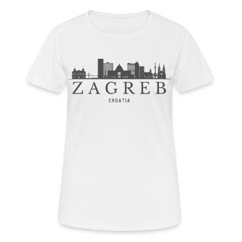 Zagreb, Serbie, la silhouette de Zagreb - T-shirt respirant Femme - blanc - Devant - AI Model Female 172 dark (172cm)