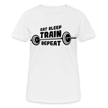 Bodybuilder disant - T-shirt respirant Femme - blanc - Devant - AI Model Female 172 dark (172cm)