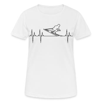 Ski Alpin Grand Slalom électrocardiogramme ECG Ski - T-shirt respirant Femme - blanc - Devant - AI Model Female 172 dark (172cm)