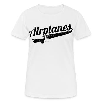Airplane love - Women's Breathable T-Shirt - white - Front - AI Model Female 172 dark (172cm)