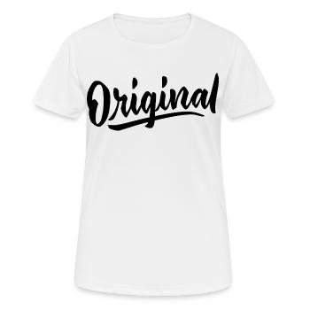 original - Frauen T-Shirt atmungsaktiv - Weiß - Vorne - AI Model Female 172 dark (172cm)