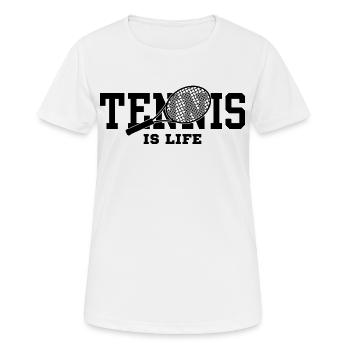 Tennis ist Leben - Frauen T-Shirt atmungsaktiv - Weiß - Vorne - AI Model Female 172 dark (172cm)
