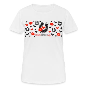 Crazy Horse Lady Black and Red Patterns - Women's Breathable T-Shirt - white - Front - AI Model Female 172 dark (172cm)