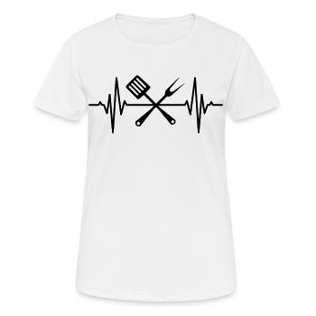 Cuillère en bois ligne de coeur - T-shirt respirant Femme - blanc - Devant - AI Model Female 172 dark (172cm)