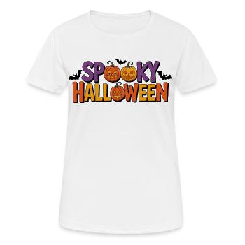 Lettrage citrouille d’Halloween effrayant - T-shirt respirant Femme - blanc - Devant - AI Model Female 172 dark (172cm)