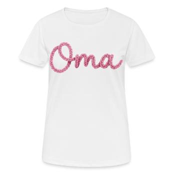 Oma - Frauen T-Shirt atmungsaktiv - Weiß - Vorne - AI Model Female 172 dark (172cm)