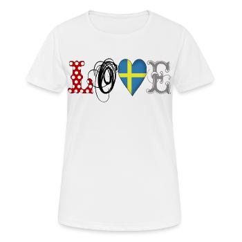 Love Sweden Black - Women's Breathable T-Shirt - white - Front - AI Model Female 172 dark (172cm)